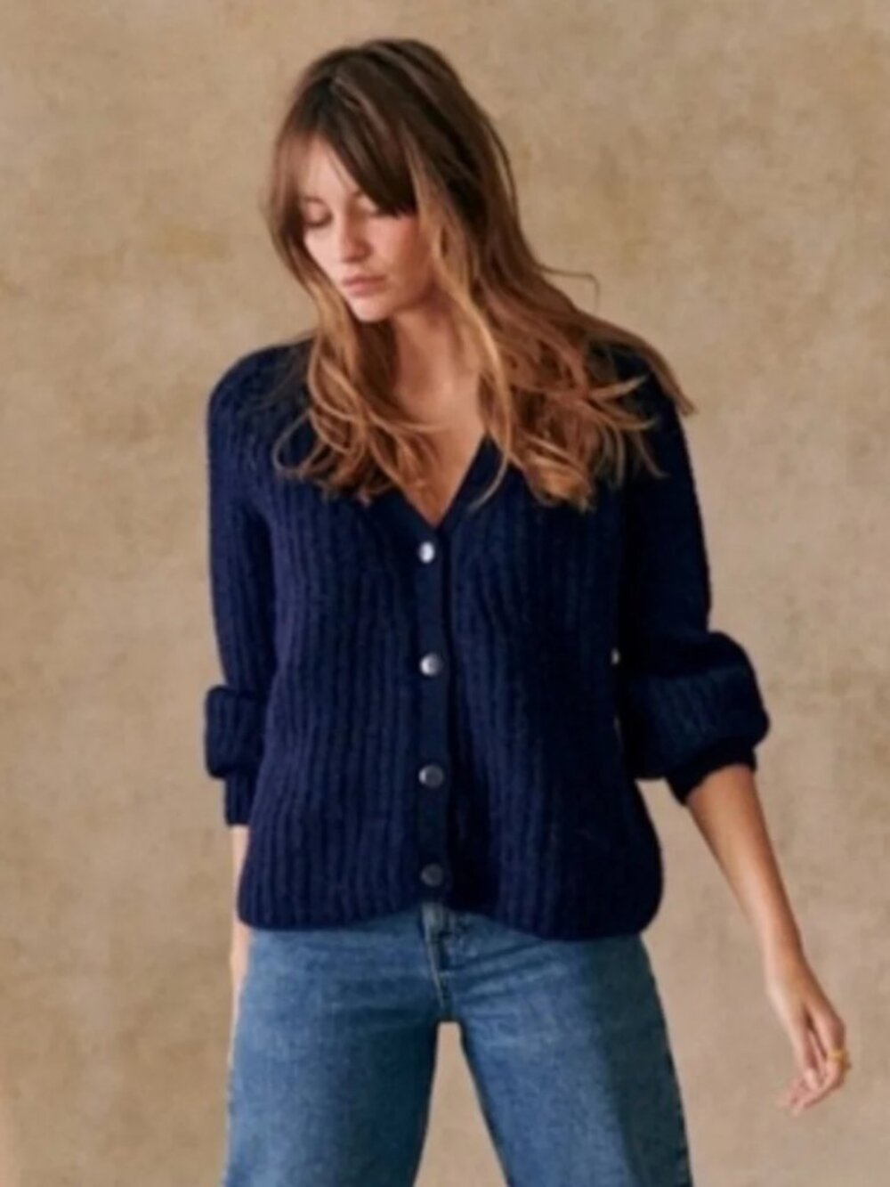 Sezane Basile Cardigan- Navy